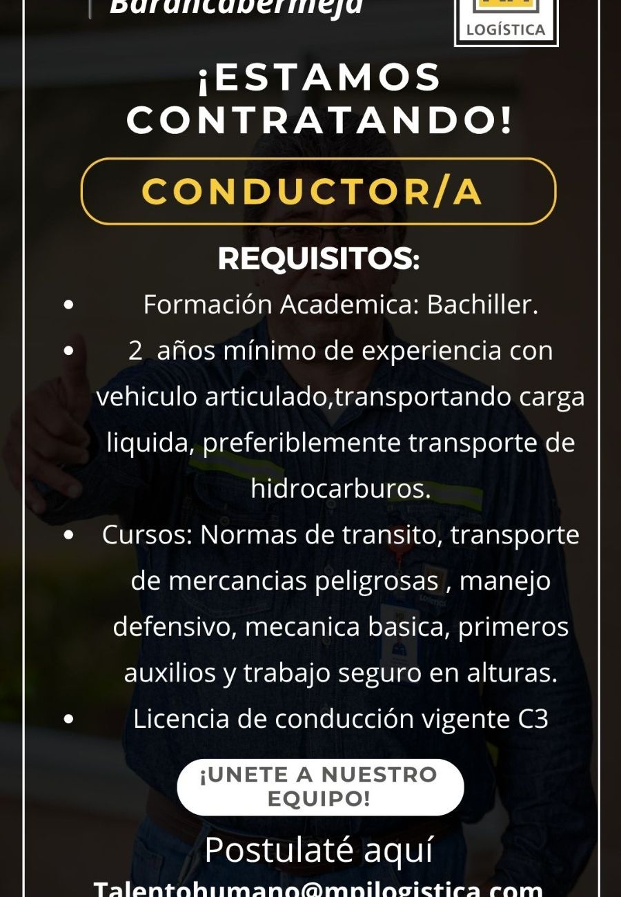 Flyer de la vacante Conductor de tractocamión
