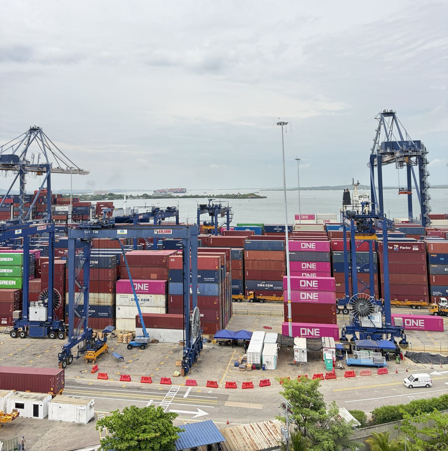 Containers at a port terminal
